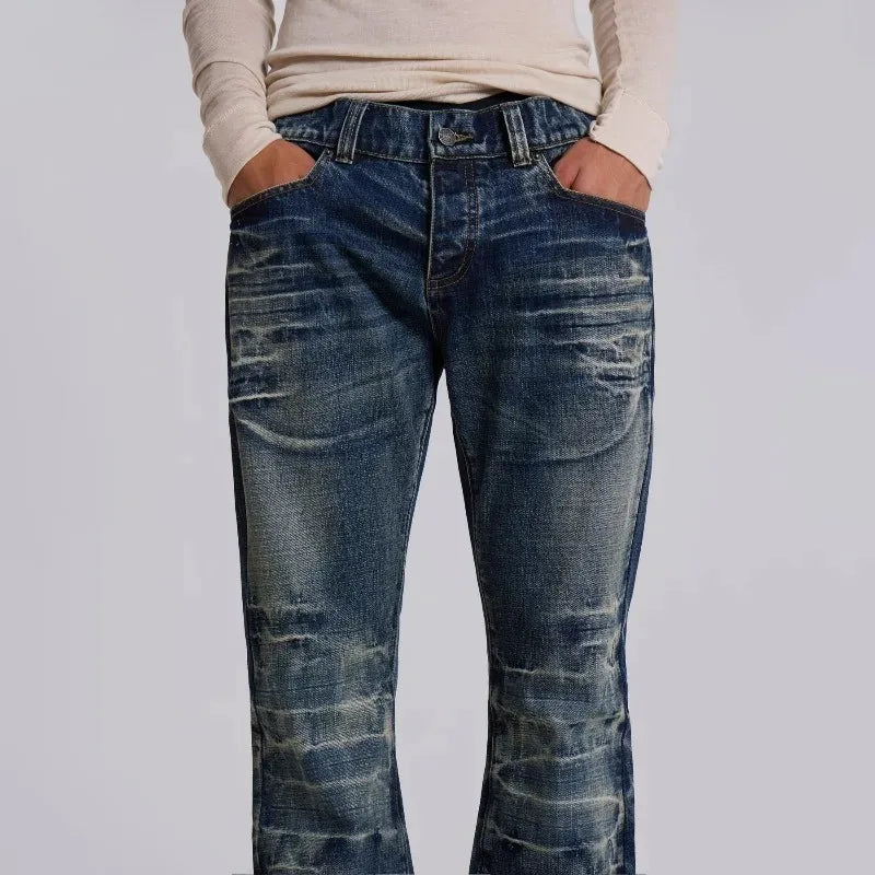 Blue Flared Denim Pants