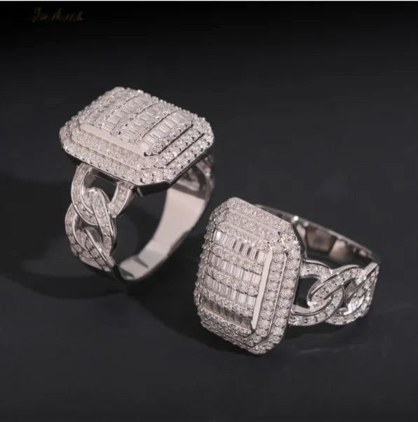 925 Silver / Moissanite Baguette Ring