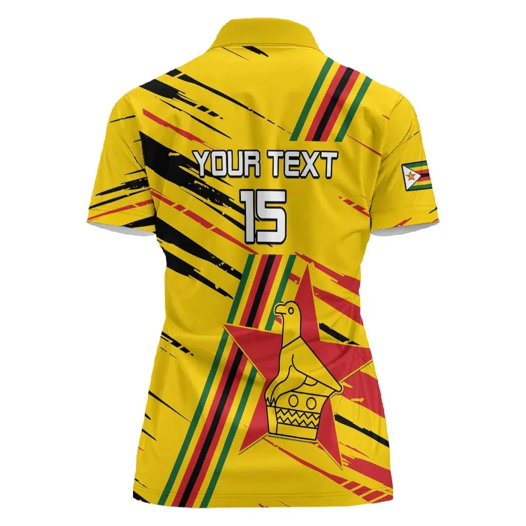 Women Zimbabwe Graphic Print Polo T Shirt Short Sleeve Turn Down Collar Casual Chic Summer Fashion Streetwear Tee Top