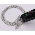 .925 Sterling Silver 19mm Necklace Mojssanite Cuban Link Chain
