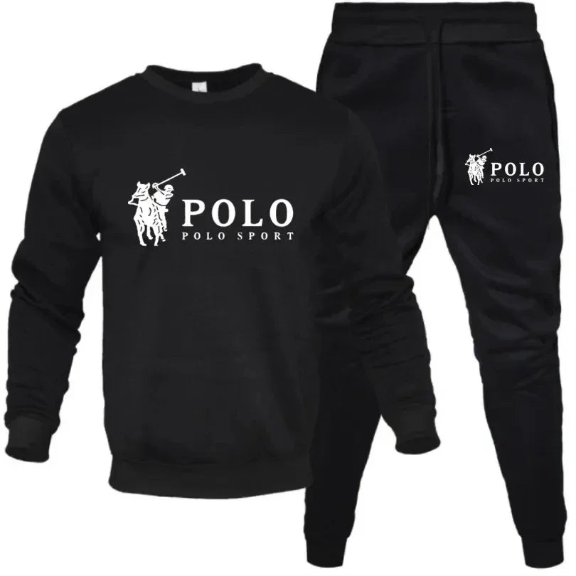 Two sets of men's and women's round-neck hooded pullovers and long pants for spring and autumn casual fitness jogging fashion