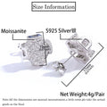 ESKEEM Fine Jewelry 12mm Iced Out Diamond VVS Moissanite Earrings Men 925 Sterling Silver Stud Earrings Women Jewelry