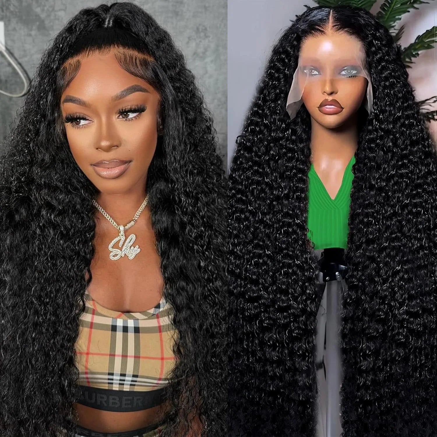 20in -44in Deep Wave 1 HD Lace Front Human Hair Wig