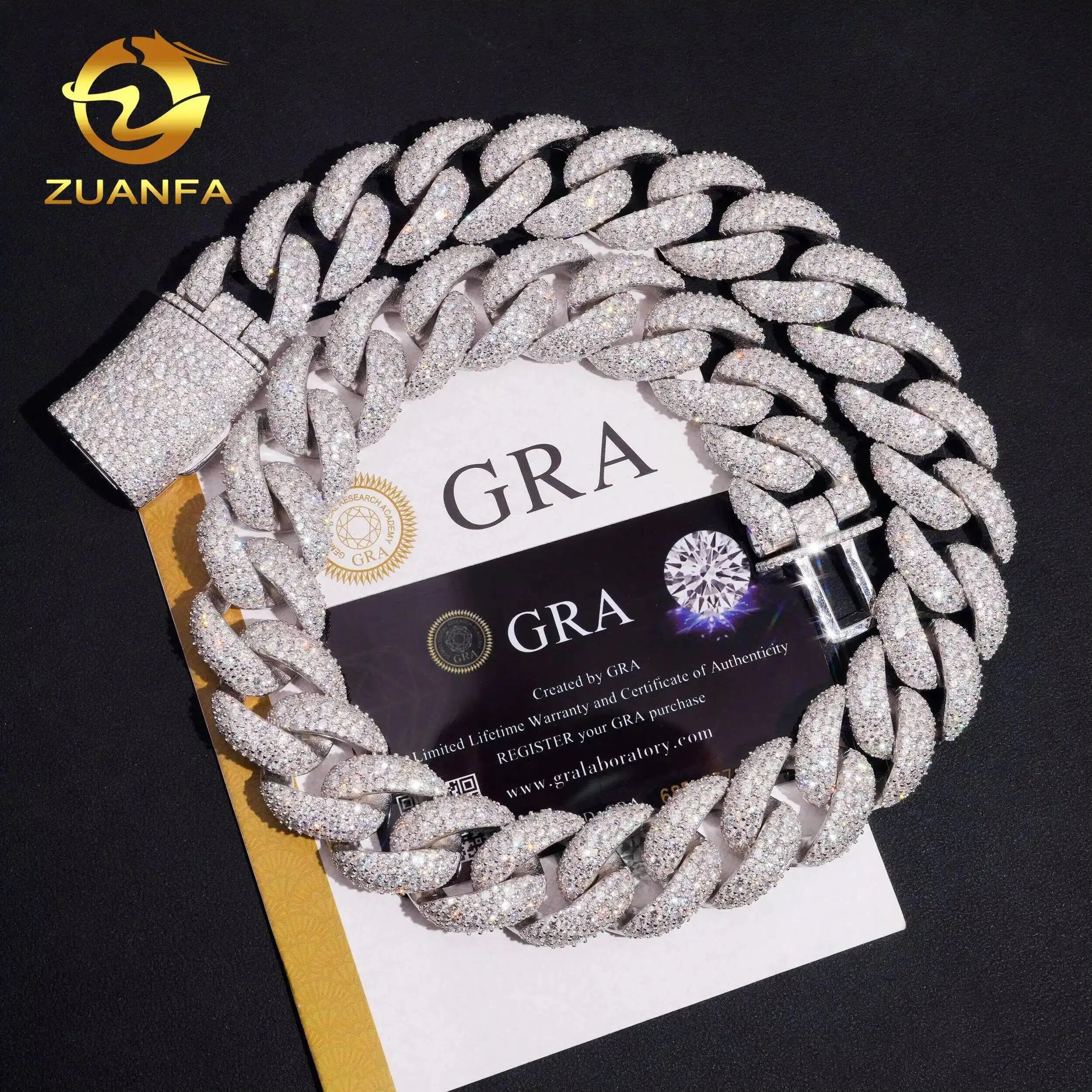 Heavy 925 Silver Moissanite Diamond Cuban Link Chain (20mm)