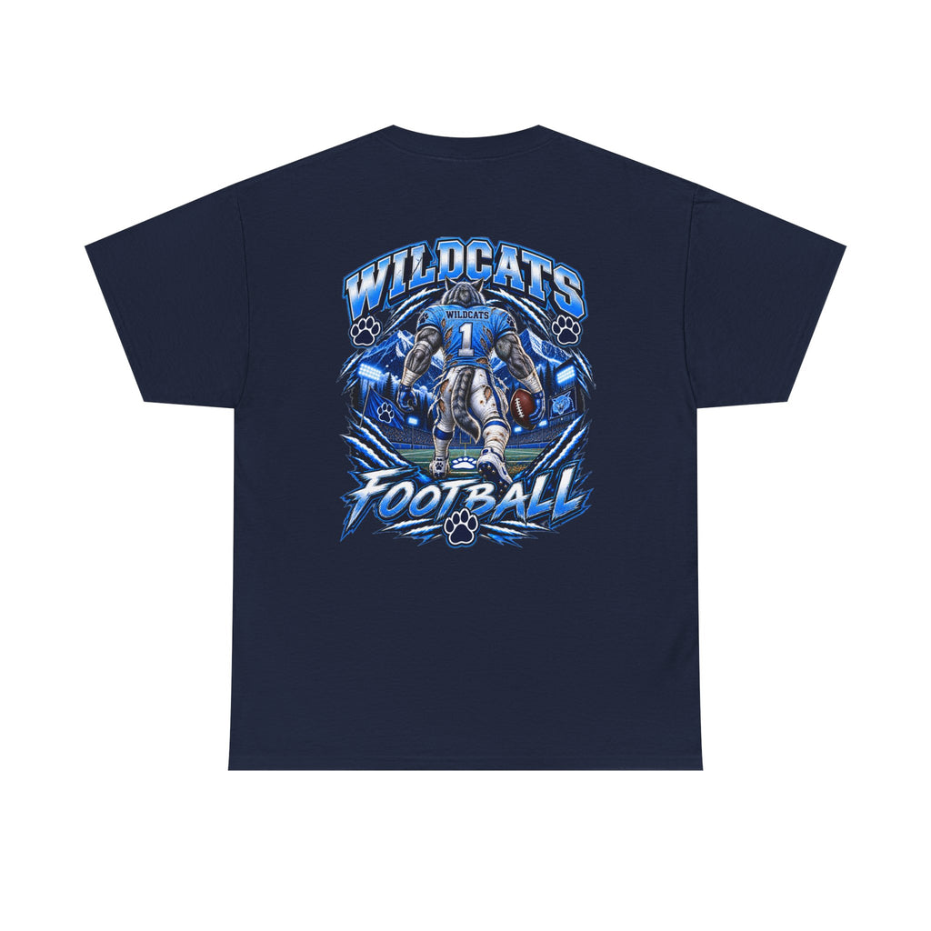 Wildcats Football Fierce Game Day Graphic T-Shirt – Baby Blue, Navy, Black & White