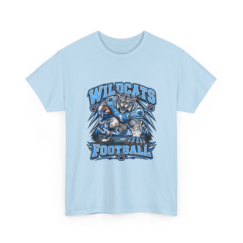 Wildcats Football Fierce Game Day Graphic T-Shirt – Baby Blue, Navy, Black & White
