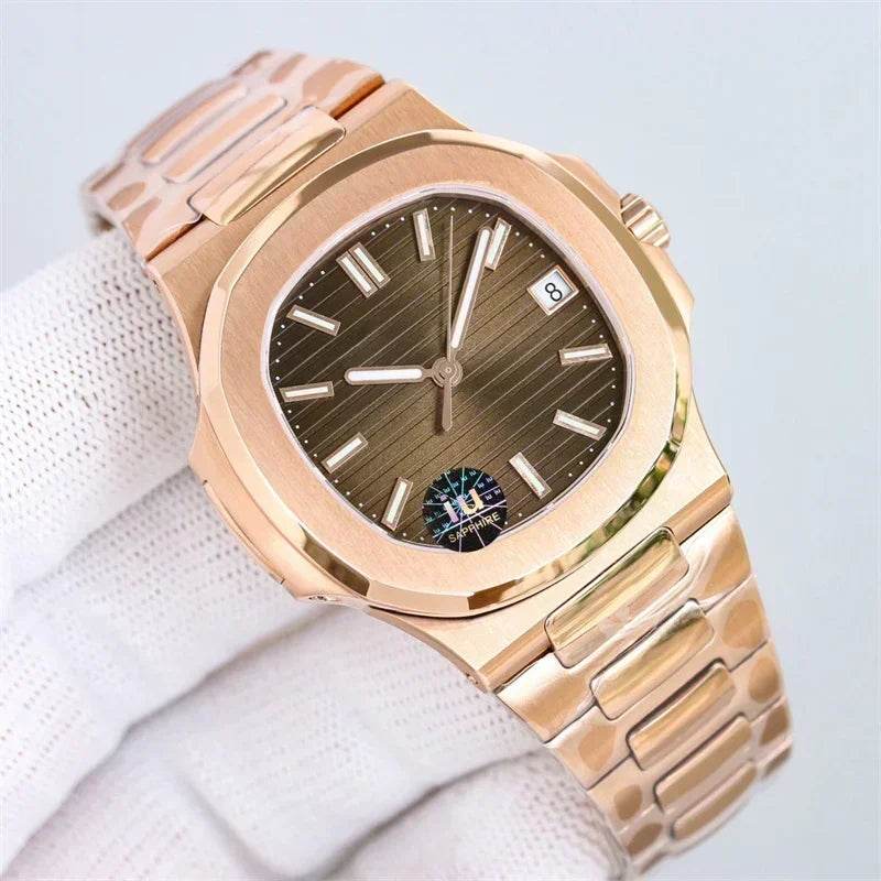 Men Luminous Sapphire  Automatic Mechanical Watch 904L Stainless Steel  Black Blue Customized