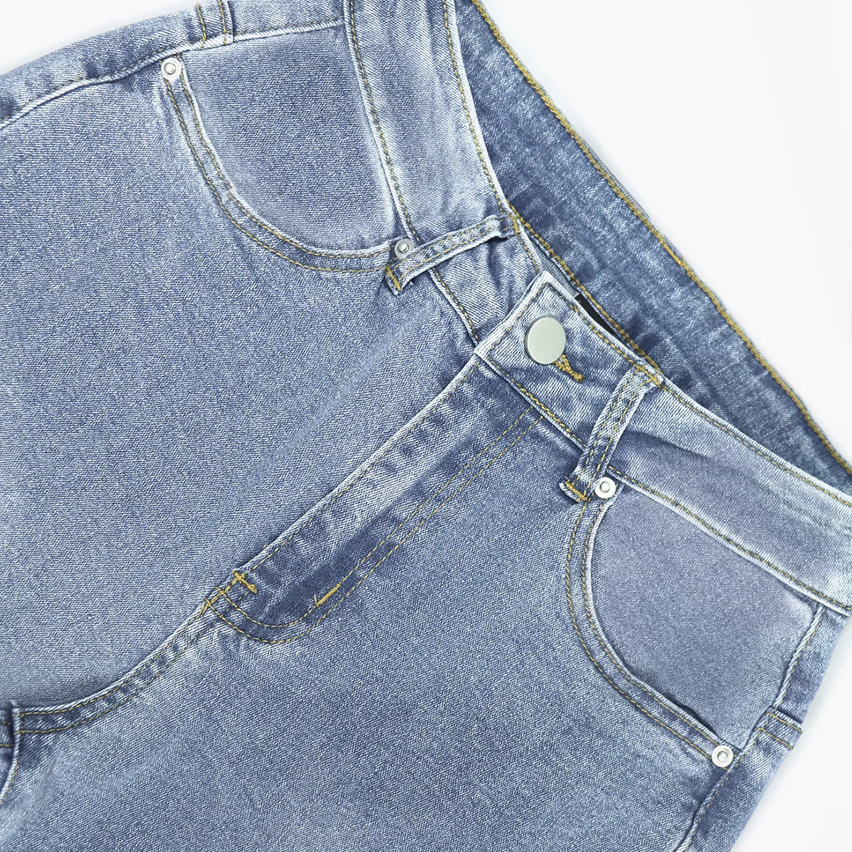 Women Denim Pants Print Streetwear Skinny Low Waiste