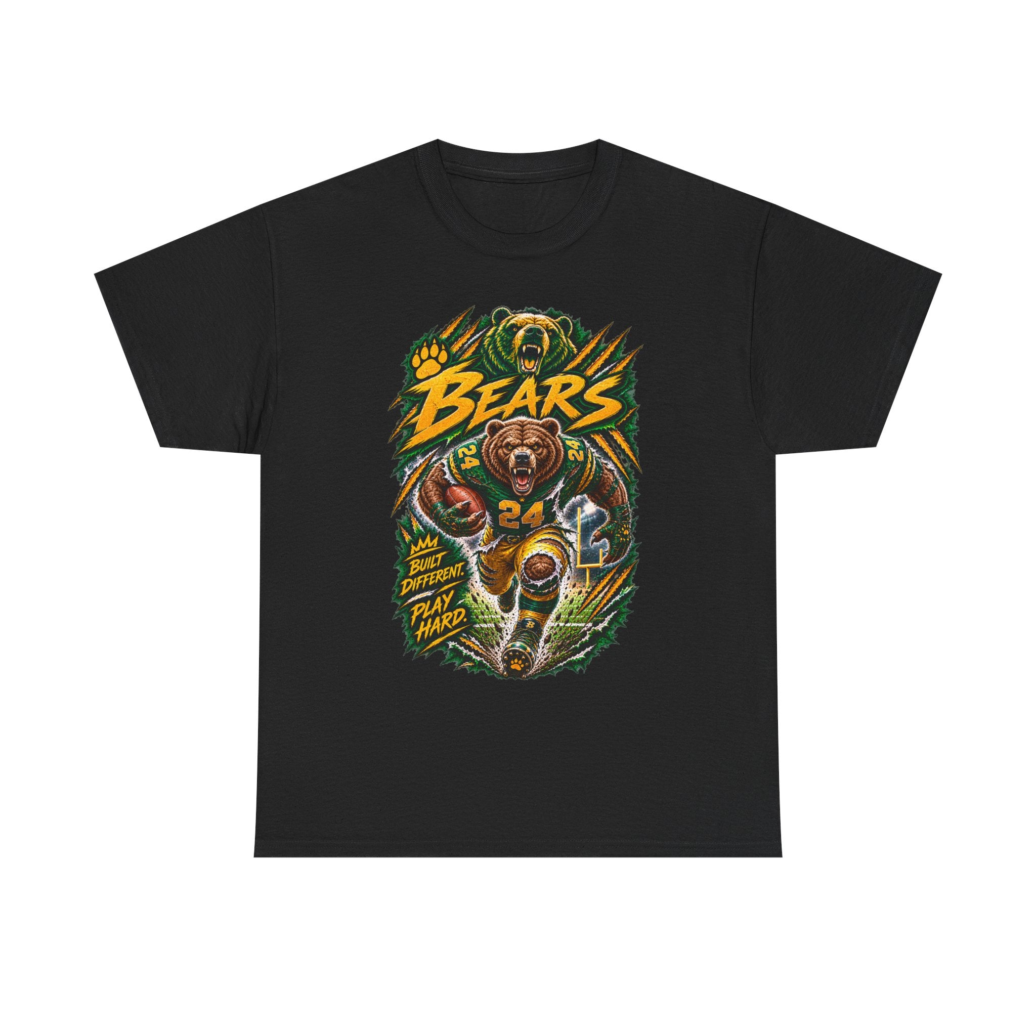 Bears Football T‑Shirt – Vintage Gridiron Bear Player Graphic