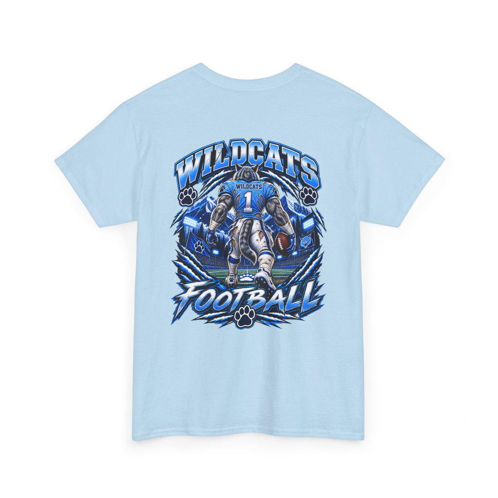 Wildcats Football Fierce Game Day Graphic T-Shirt – Baby Blue, Navy, Black & White