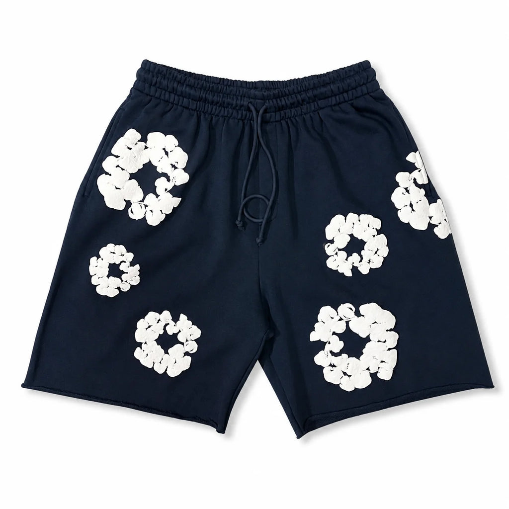 Floral Print T Shirt Shorts Set Oversized Graphic Tee Hip Hop Summer Casual Matching Outfit