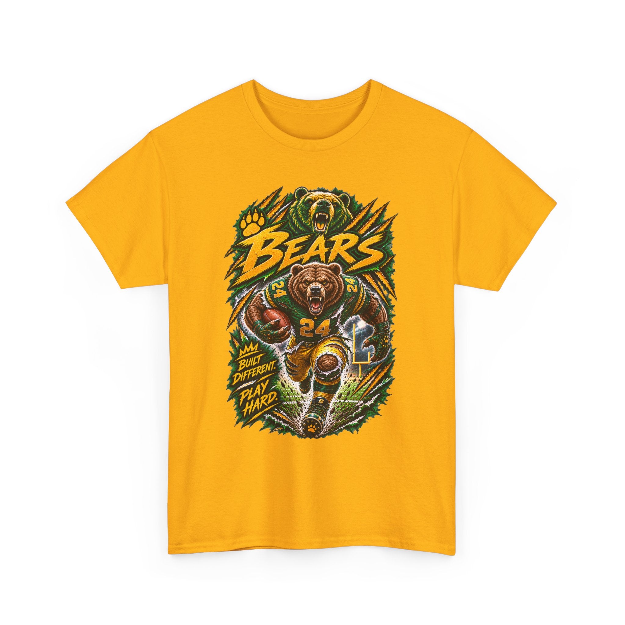 Bears Football T‑Shirt – Vintage Gridiron Bear Player Graphic