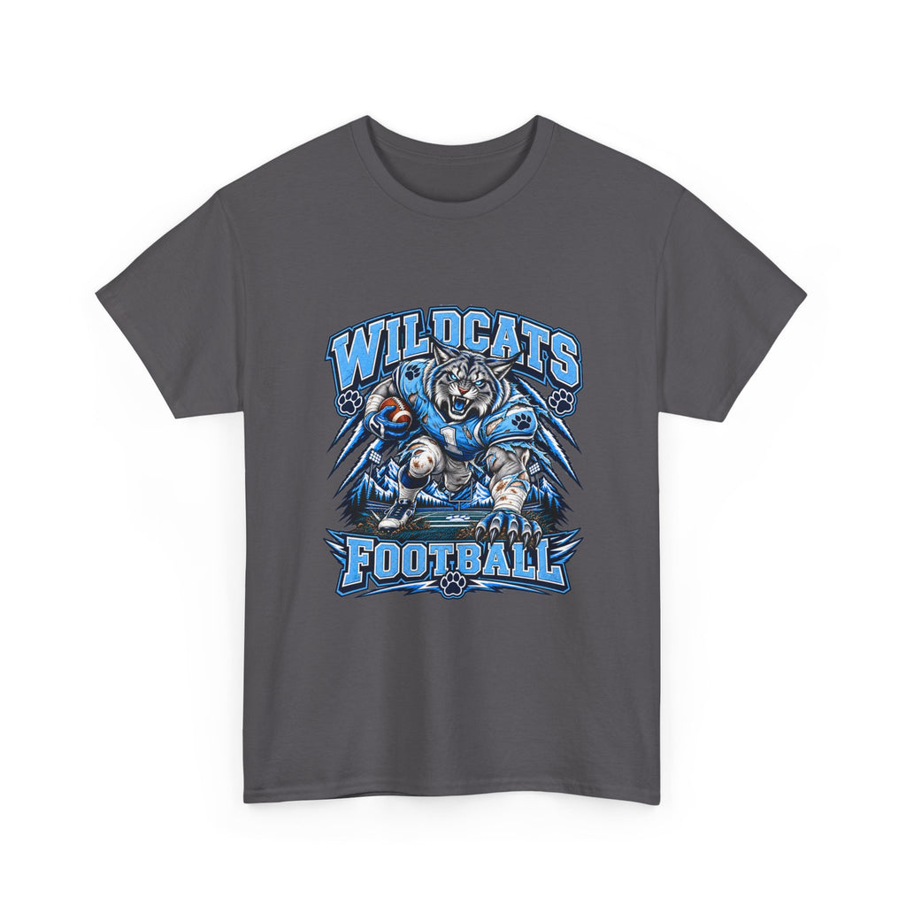 Wildcats Football Fierce Game Day Graphic T-Shirt – Baby Blue, Navy, Black & White