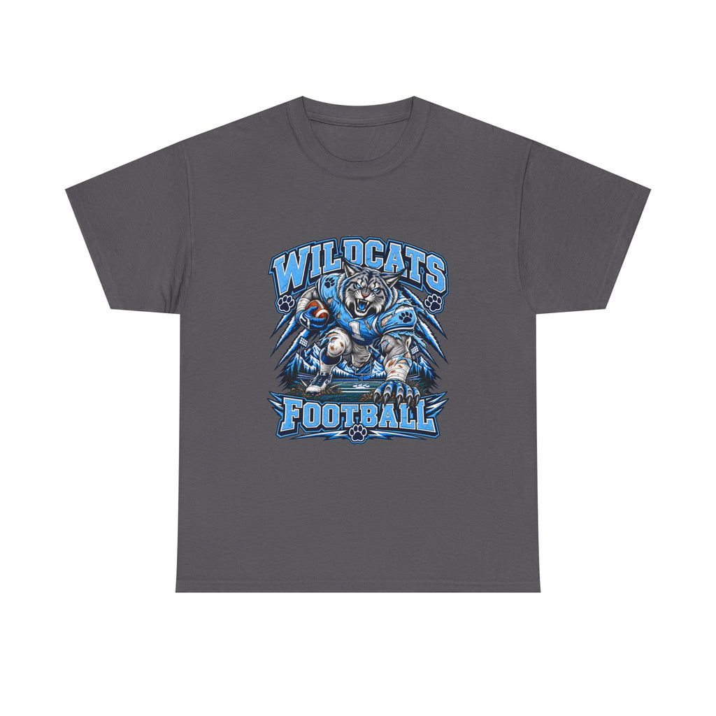 Wildcats Football Fierce Game Day Graphic T-Shirt – Baby Blue, Navy, Black & White