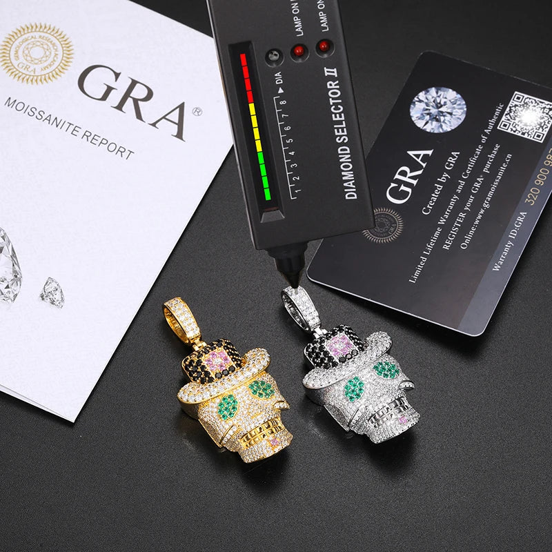 High Quality Skull Pendant Silver 925 Moissanite Iced Out Pendant