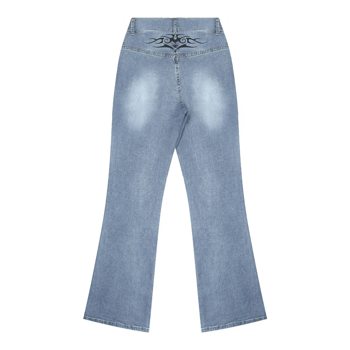 Women Denim Pants Print Streetwear Skinny Low Waiste