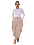 Wmstar Pants Women Wholesale 2026 European Style Pure Color Flower Shaped Sexy Urban Multi Fold Individualized Casual Summer