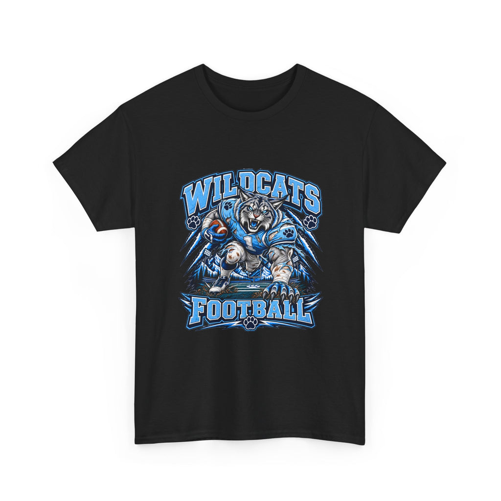 Wildcats Football Fierce Game Day Graphic T-Shirt – Baby Blue, Navy, Black & White