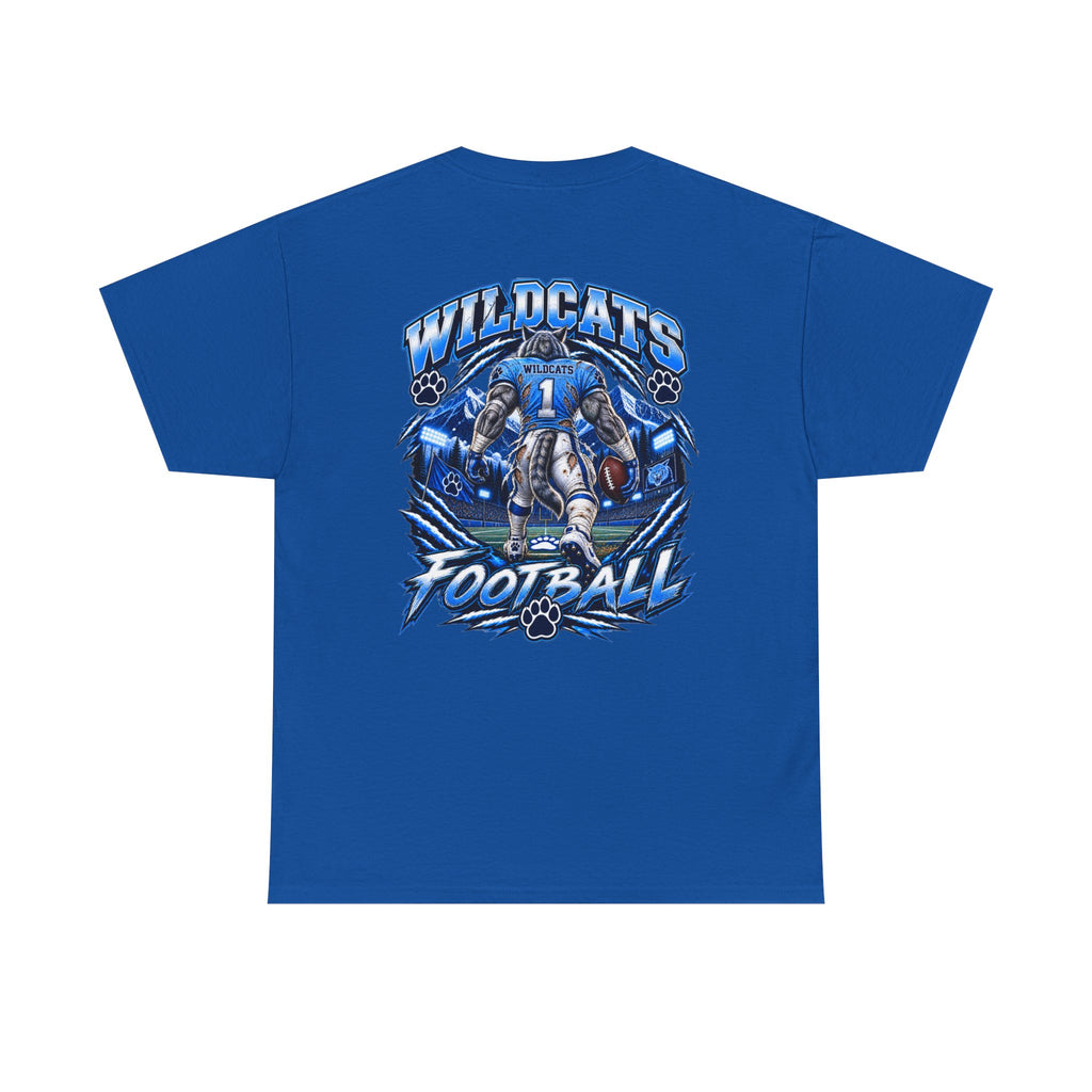 Wildcats Football Fierce Game Day Graphic T-Shirt – Baby Blue, Navy, Black & White