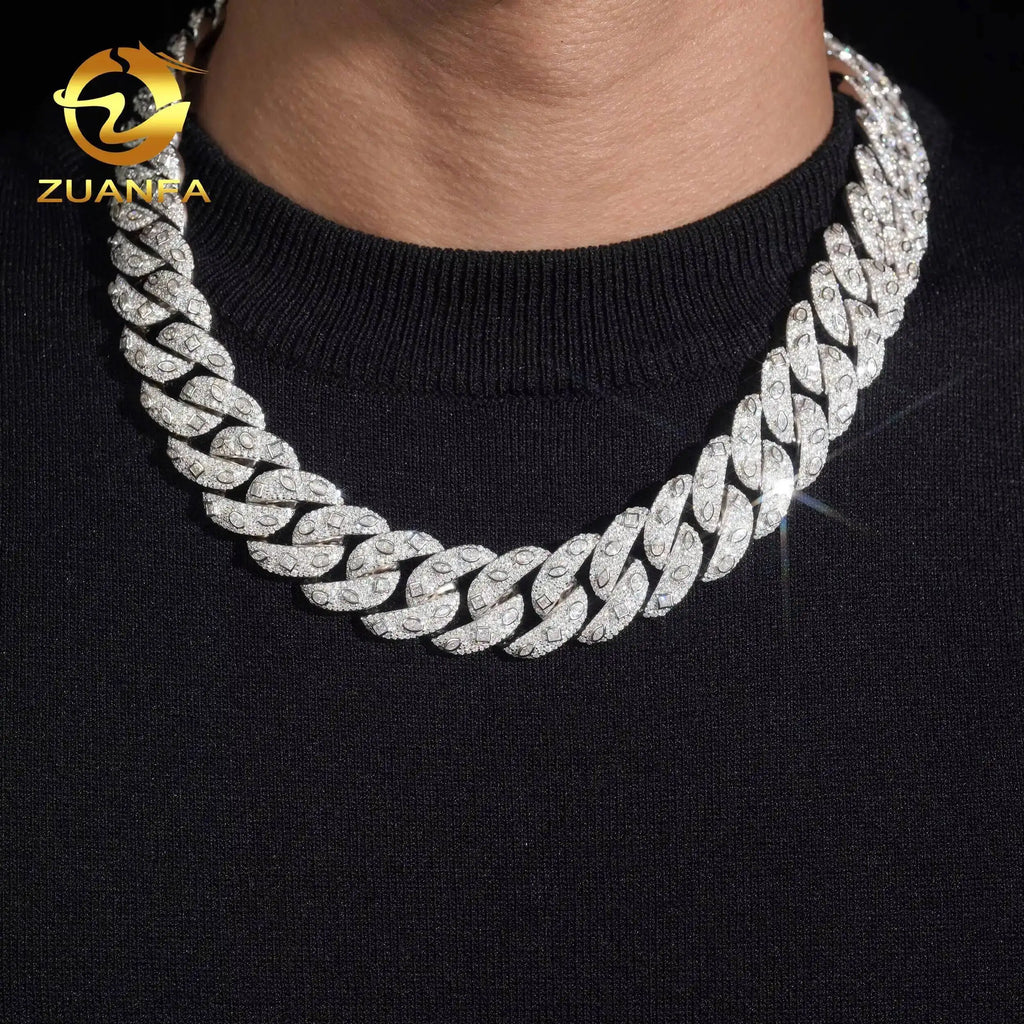 Heavy 925 Silver Moissanite Diamond Cuban Link Chain (20mm)