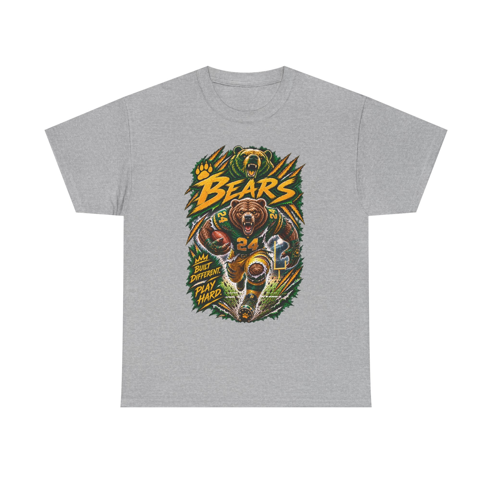 Bears Football T‑Shirt – Vintage Gridiron Bear Player Graphic