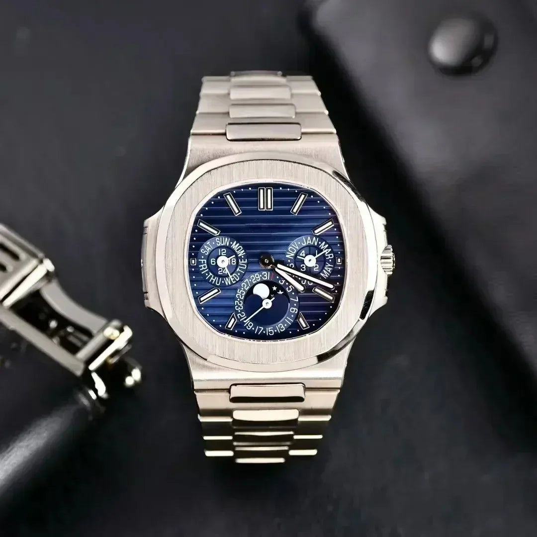Men Luminous Sapphire  Automatic Mechanical Watch 904L Stainless Steel  Black Blue Customized