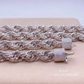 Iced Out Moissanite  925 Sterling Silver Twist Necklace