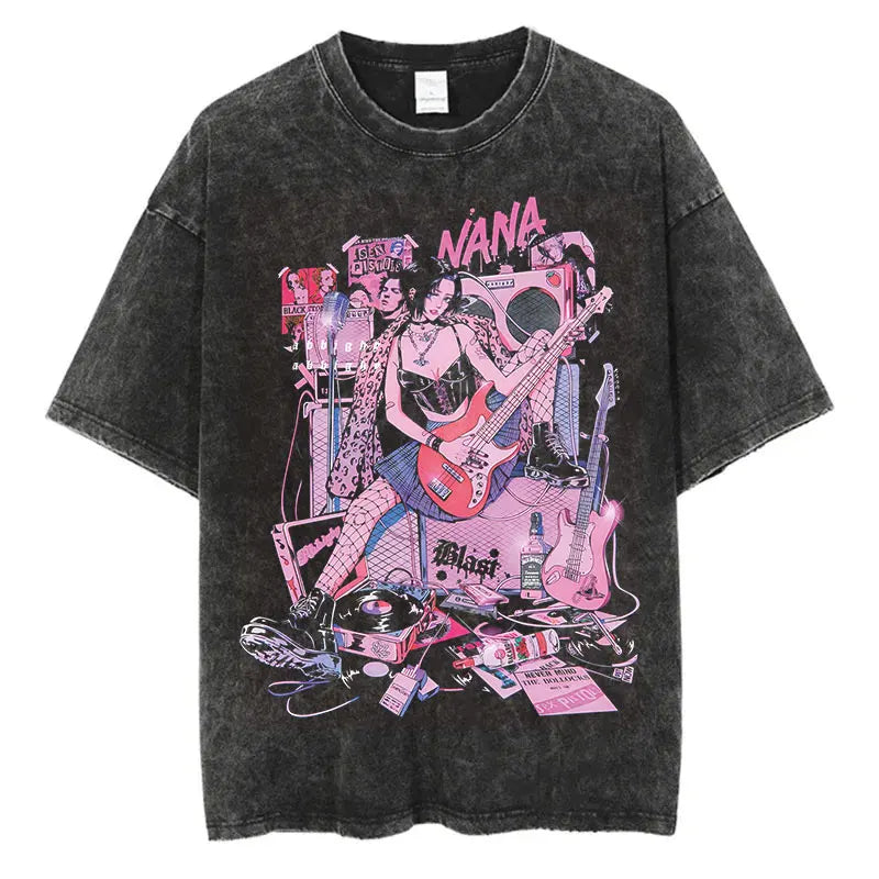 Vintage Washed Harajuku Streetwear Graphic T-Shirt