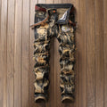American Vintage Straight-leg Jeans for Men, Featuring Distressed Rip Details, Patchwork and Street-style Tapered Cut.