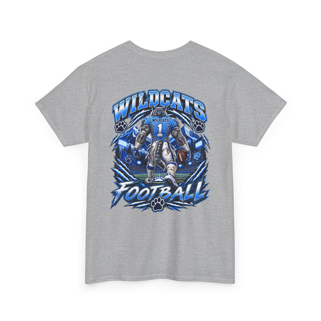Wildcats Football Fierce Game Day Graphic T-Shirt – Baby Blue, Navy, Black & White