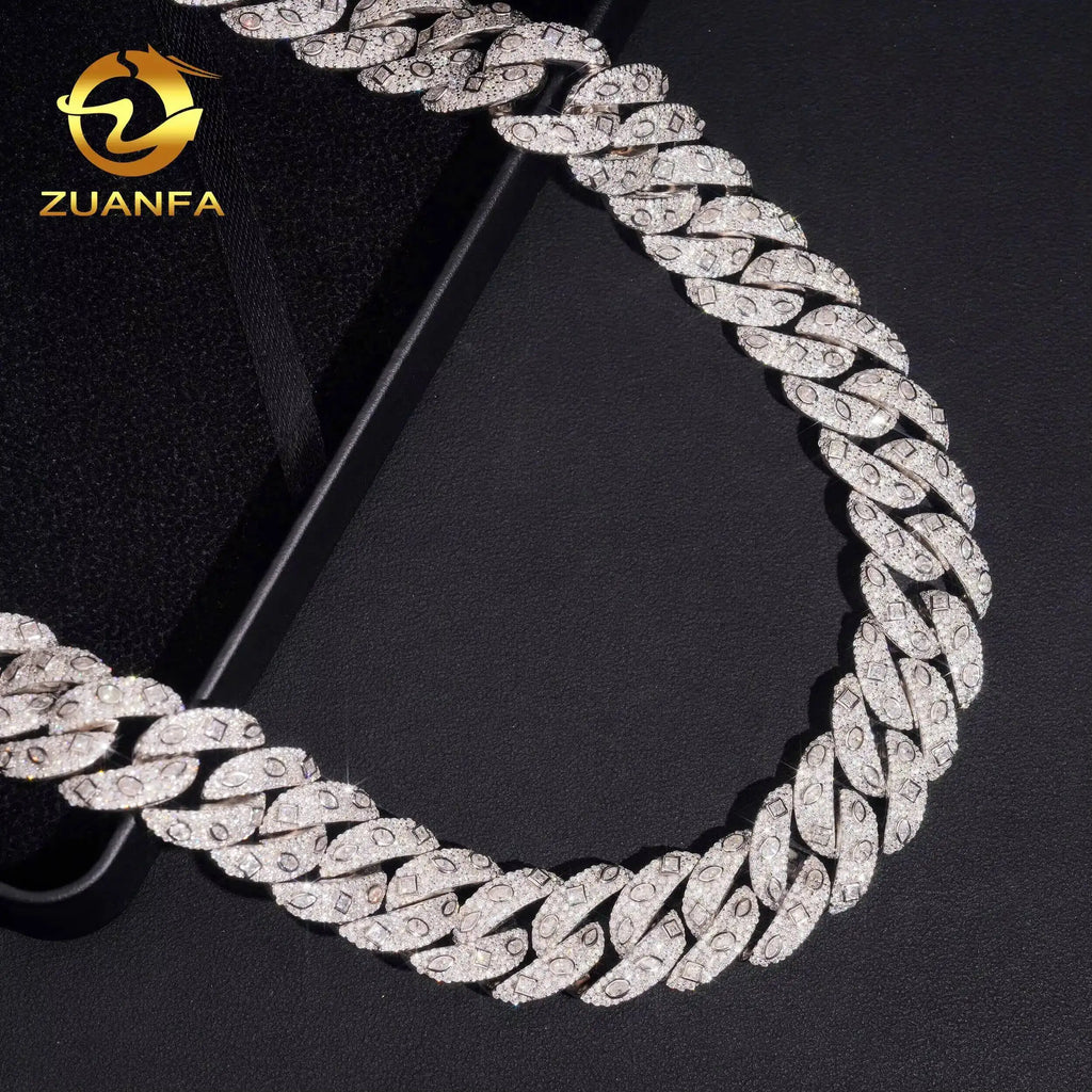 Heavy 925 Silver Moissanite Diamond Cuban Link Chain (20mm)