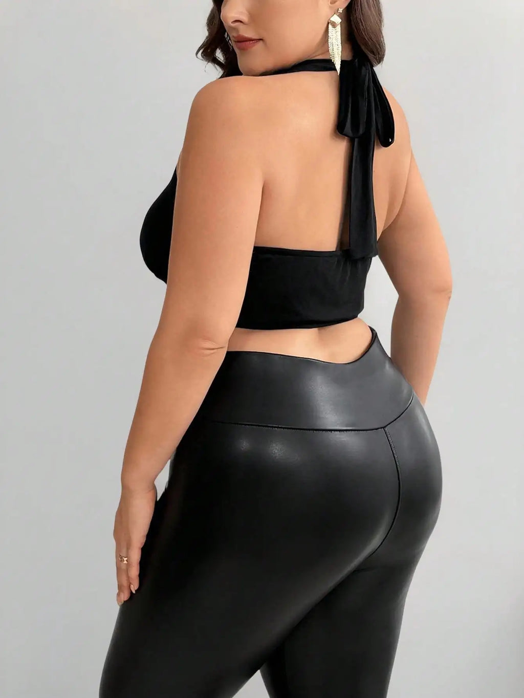 Fashionable European and American new sexy neck halter sling large size vest