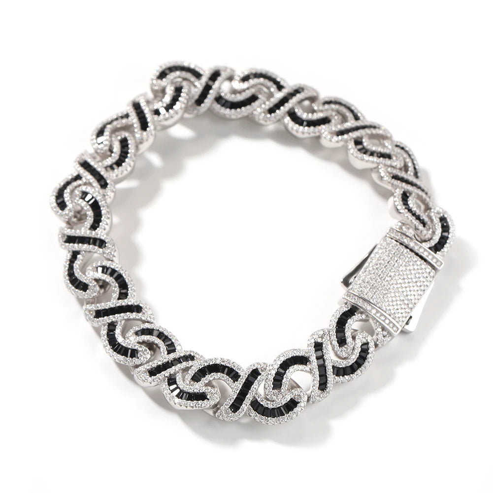 AAA CZ Baguettecz Prong Setting Cuban Link Chain/Choker