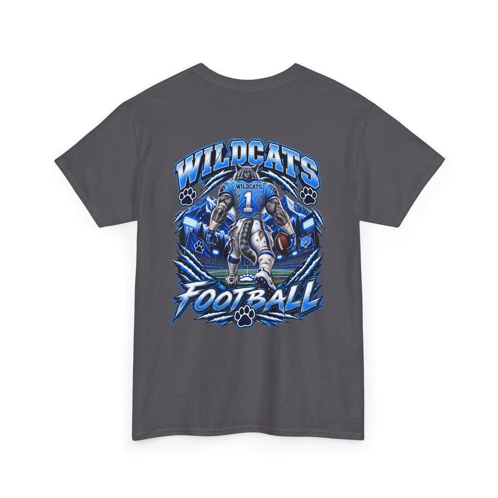 Wildcats Football Fierce Game Day Graphic T-Shirt – Baby Blue, Navy, Black & White