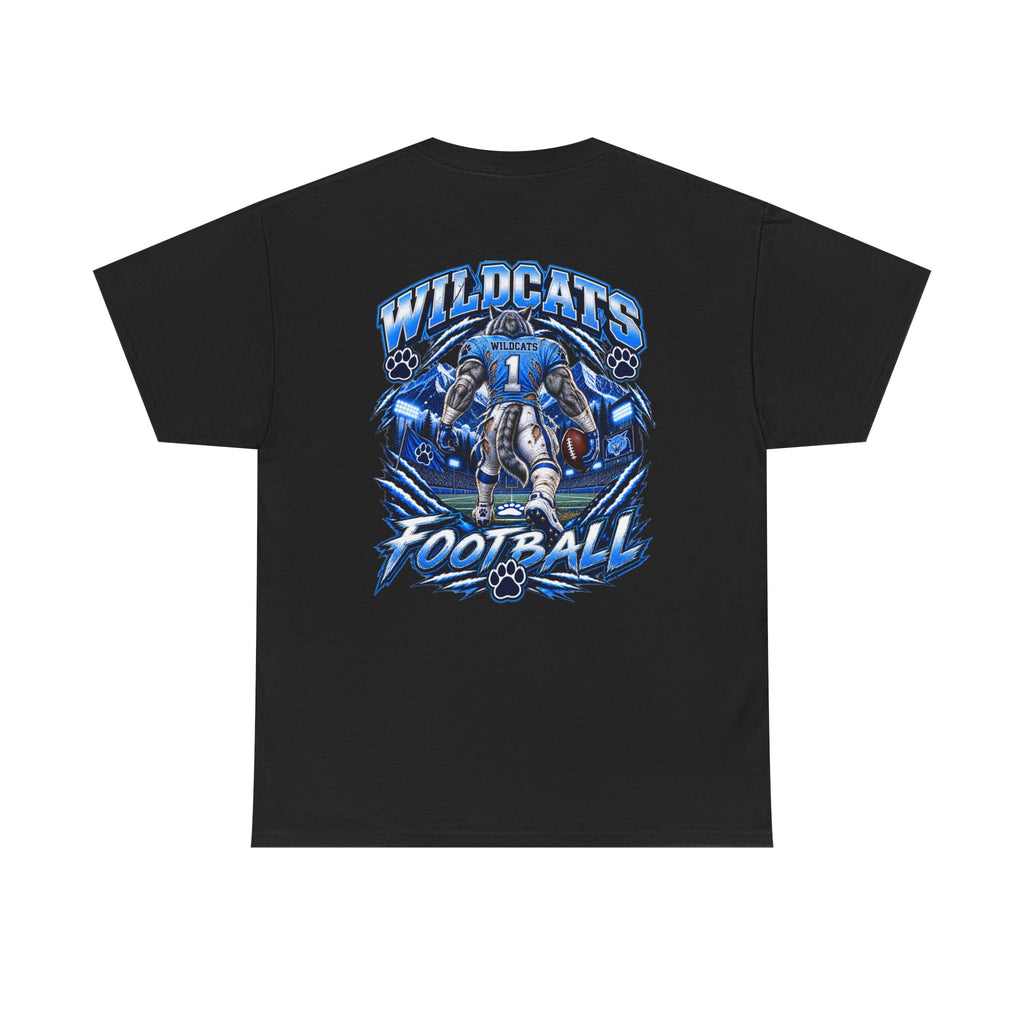 Wildcats Football Fierce Game Day Graphic T-Shirt – Baby Blue, Navy, Black & White