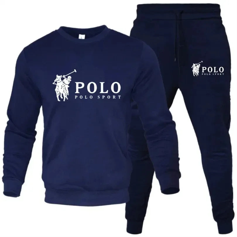 Two sets of men's and women's round-neck hooded pullovers and long pants for spring and autumn casual fitness jogging fashion