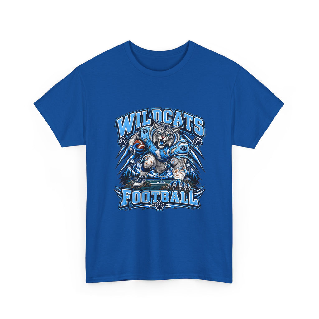Wildcats Football Fierce Game Day Graphic T-Shirt – Baby Blue, Navy, Black & White