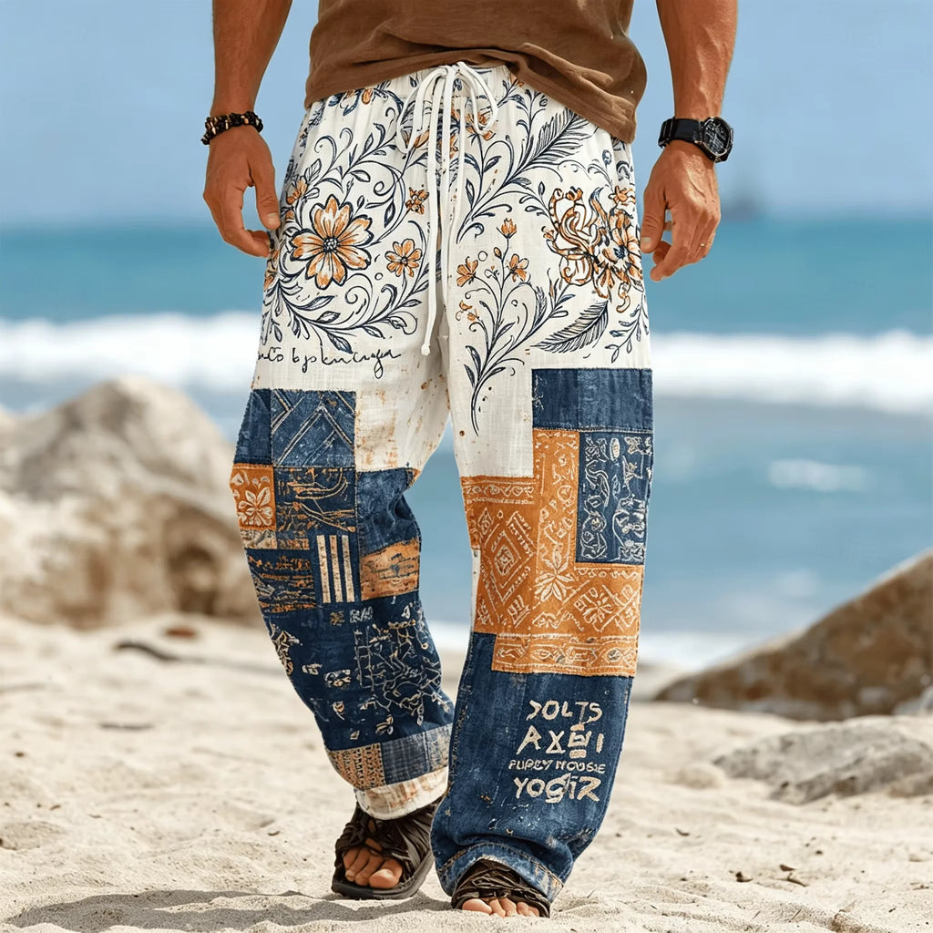 Summer Fashion New Bohemian Ethnic Style Loose Straight Leg Pants For Men And Women Outdoor Sports Street Casual 3D Pants