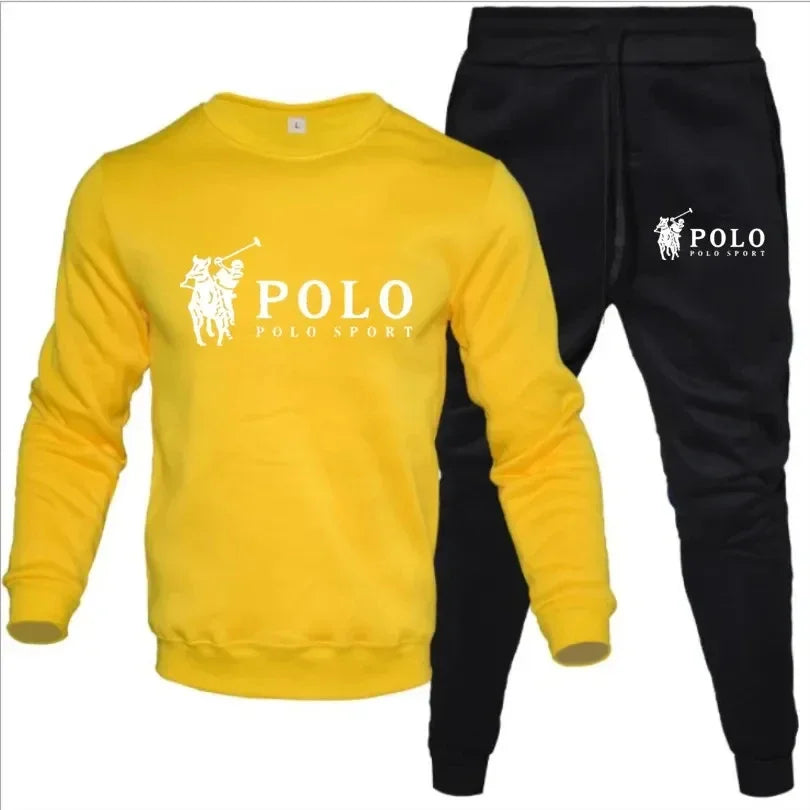 Two sets of men's and women's round-neck hooded pullovers and long pants for spring and autumn casual fitness jogging fashion