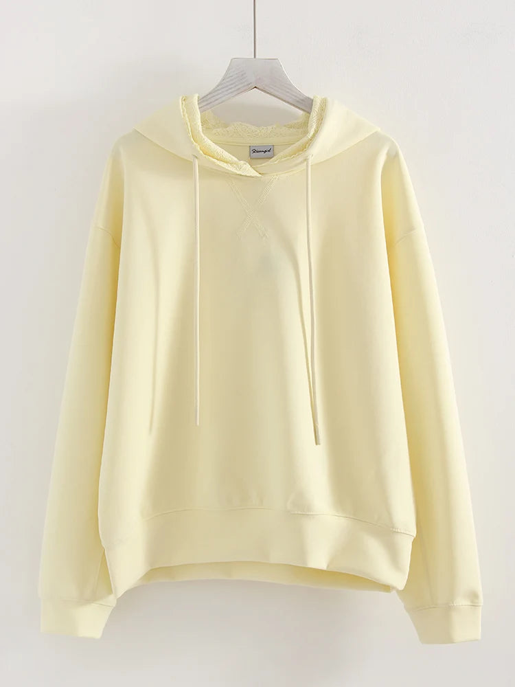 Women's Tracksuit Wide Leg Sweatpants And Hoodies Set Butter Yellow Plain 2 Pieces Pants Set For Women Joggers And Hoodie Set