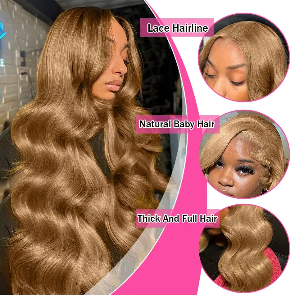 20inch-38in 13x6 HD Lace Front Body Wave Human Hair Wig