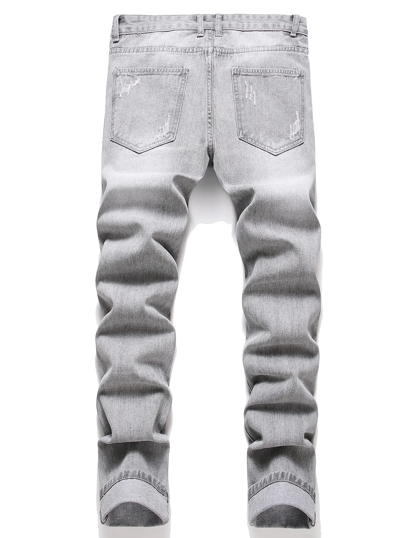 Gray Mid-Rise Straight Leg