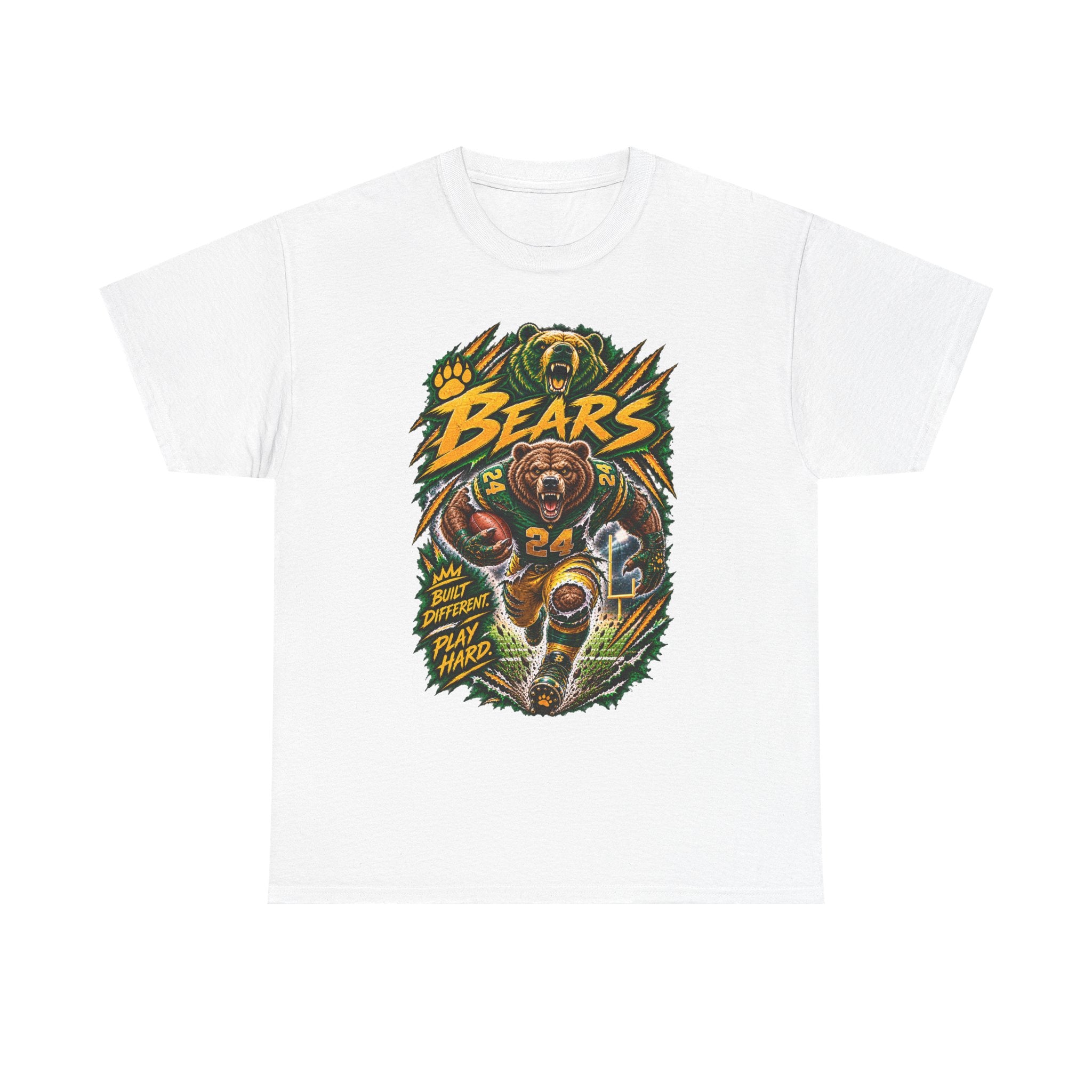 Bears Football T‑Shirt – Vintage Gridiron Bear Player Graphic