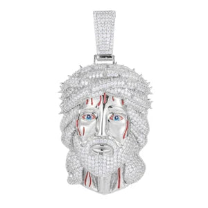 Jesus pendant 925 Silver Ice Out Moissanite Pendant