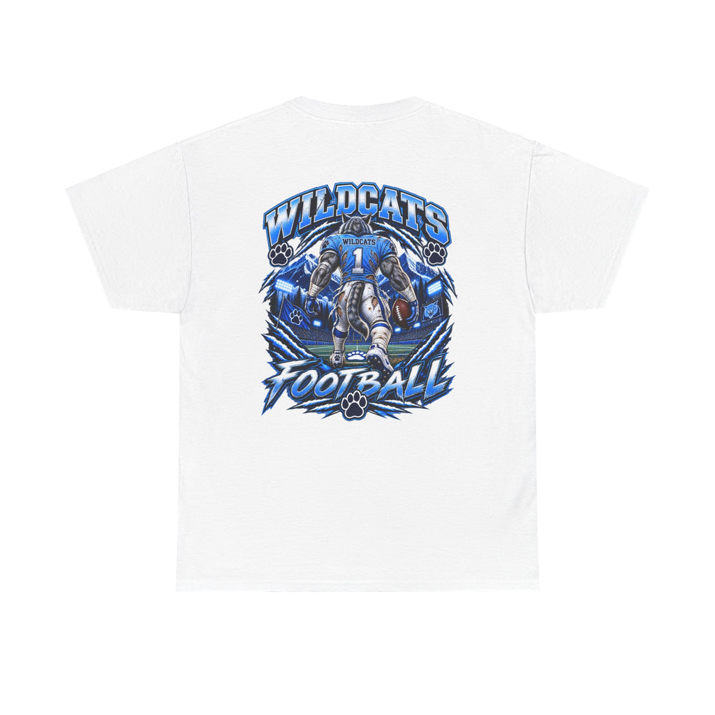Wildcats Football Fierce Game Day Graphic T-Shirt – Baby Blue, Navy, Black & White