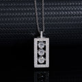 .925 ‘Sterling Silver Multi Color Moissanite Rectangle Hollow Pendamt