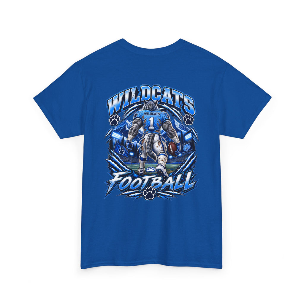 Wildcats Football Fierce Game Day Graphic T-Shirt – Baby Blue, Navy, Black & White