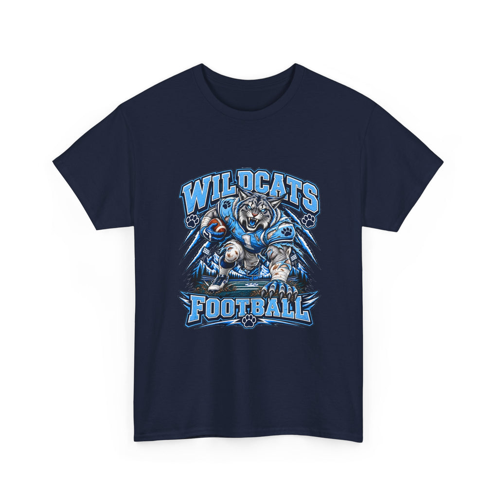 Wildcats Football Fierce Game Day Graphic T-Shirt – Baby Blue, Navy, Black & White