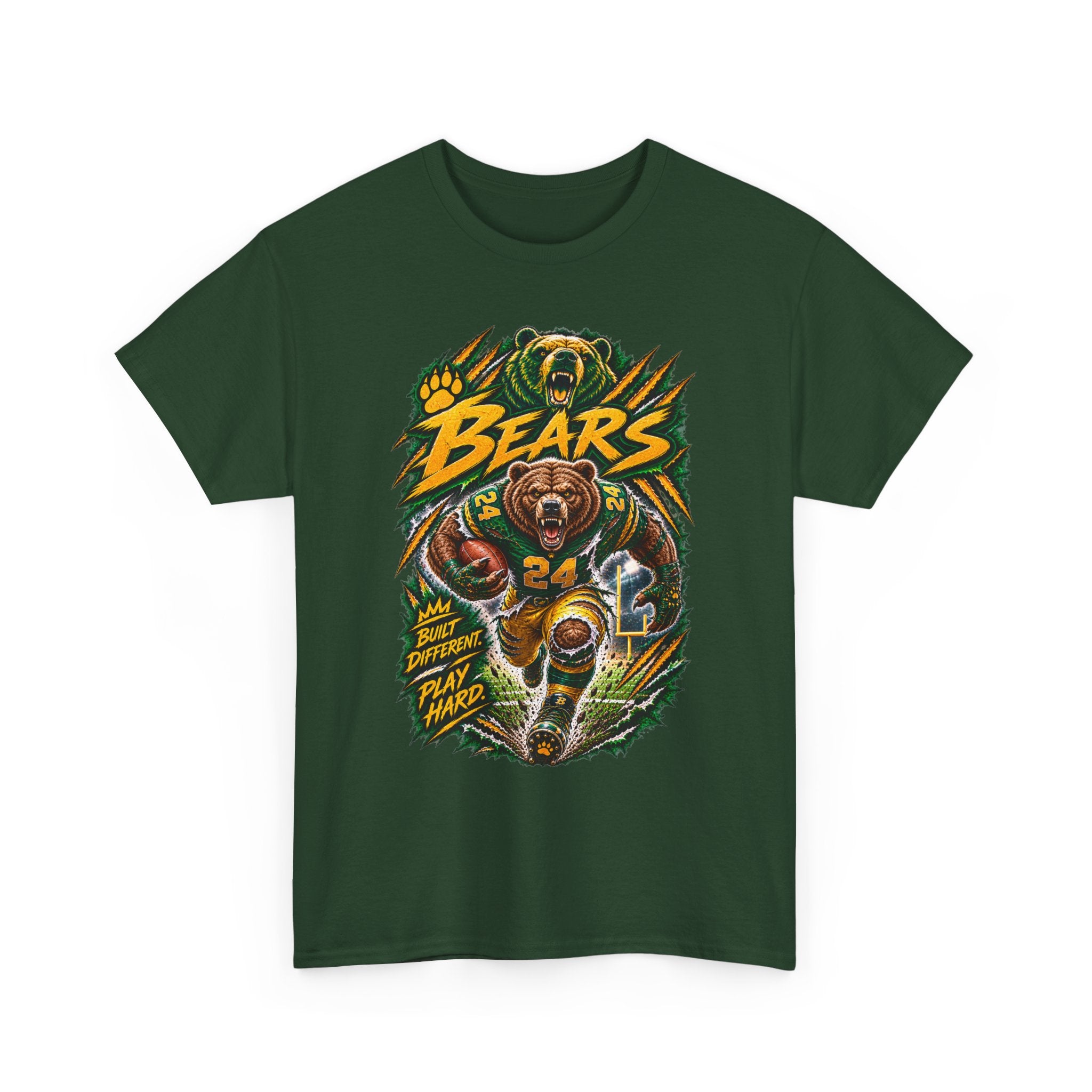 Bears Football T‑Shirt – Vintage Gridiron Bear Player Graphic