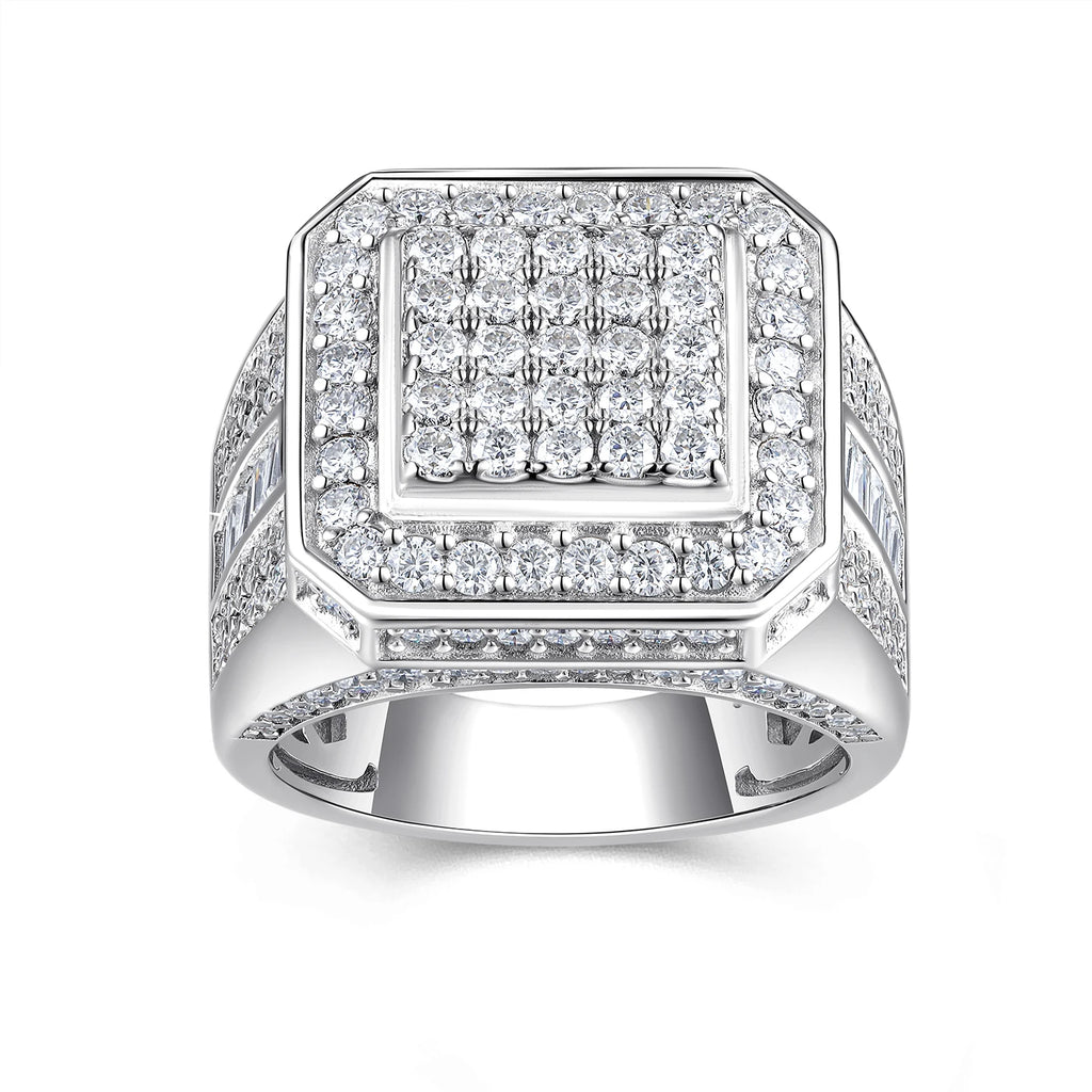 .925 Silver Moissanite Square Ring